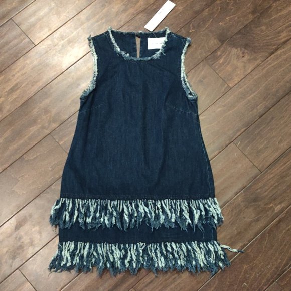 n/nicholas Denim Frayed Hem Tunic With Fringe NEW WITH TAGS SIZE 0 - Picture 2 of 9